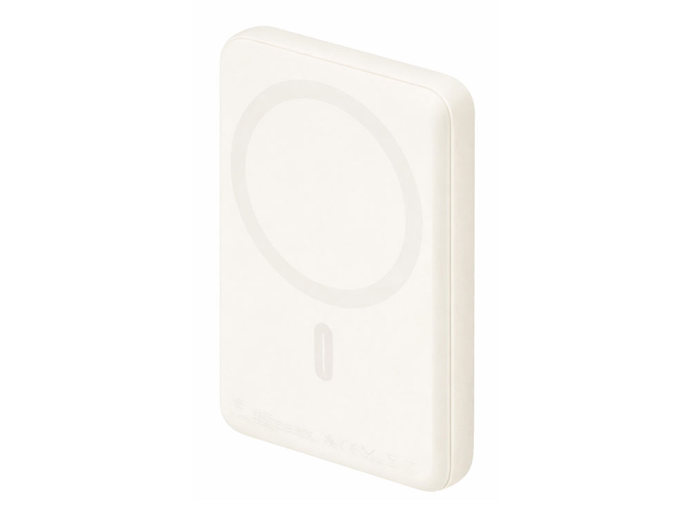 Магнитный внешний беспроводной аккумулятор Polarix, QC/PD, 10000 мАч с логотипом Evolt | Print Logo