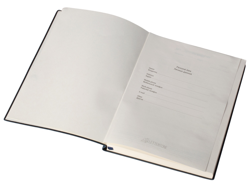 Бизнес блокнот Supreme с вставкой из софт-тача, гибкая обложка, 128 листов, синий