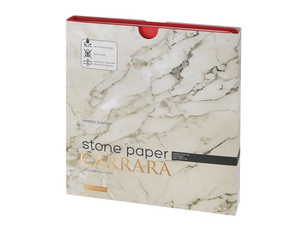 Еженедельник А5+ Carrara, красный