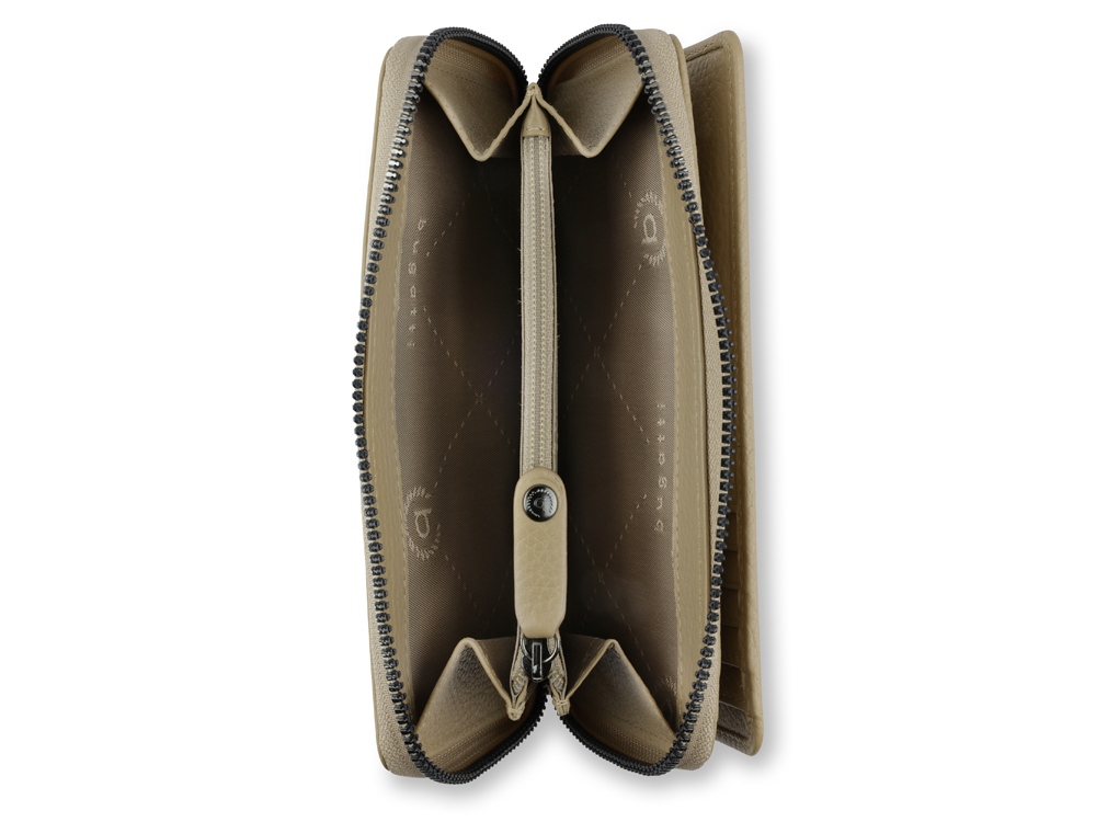 Кошелёк женский BUGATTI ЭЛЬЗА | ELSA, с защитой данных RFID, песочного цвета, воловья кожа/полиэстер, 15,5х3х9,5 см