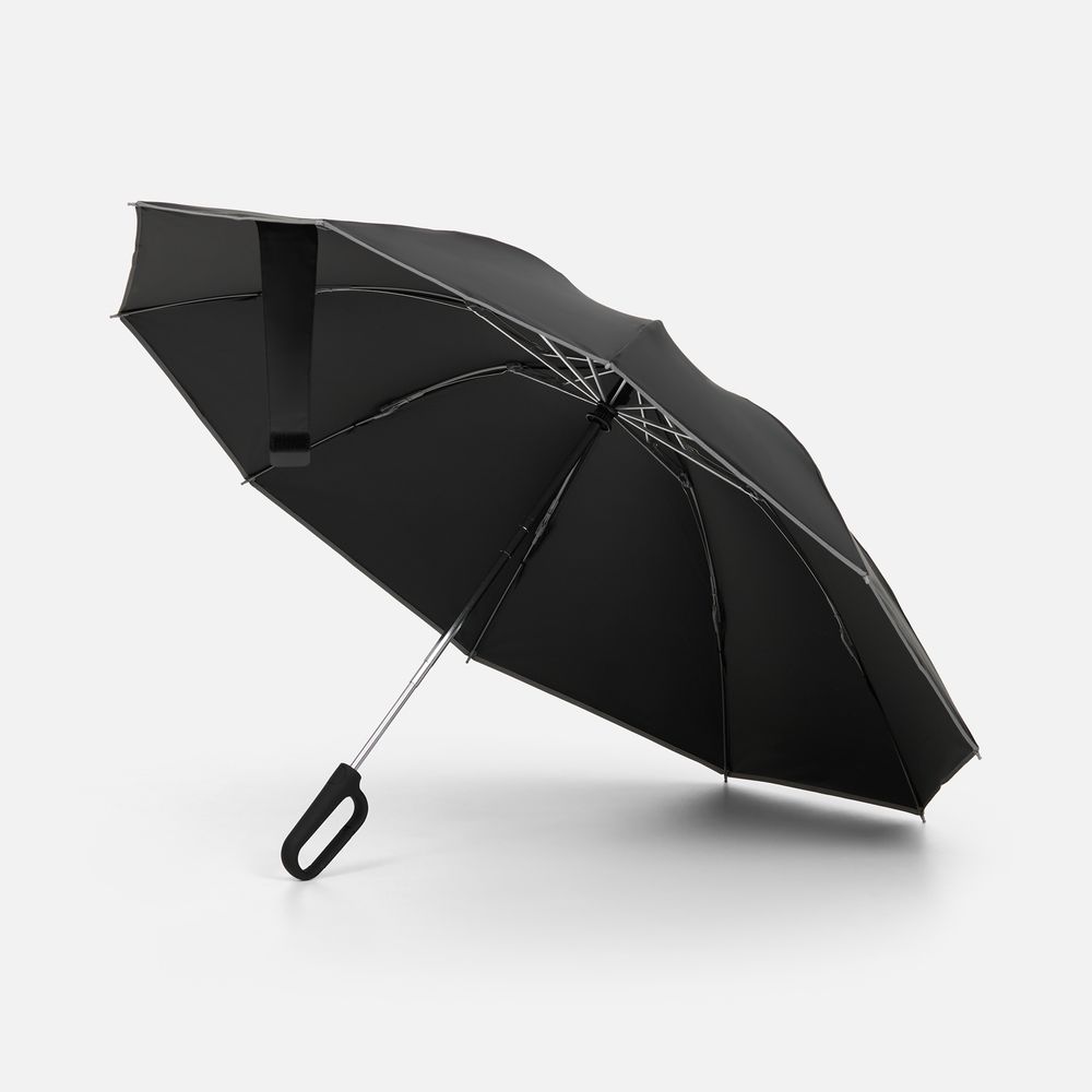 Зонт обратного сложения с ручкой-карабином Foldberry с логотипом  | Print Logo