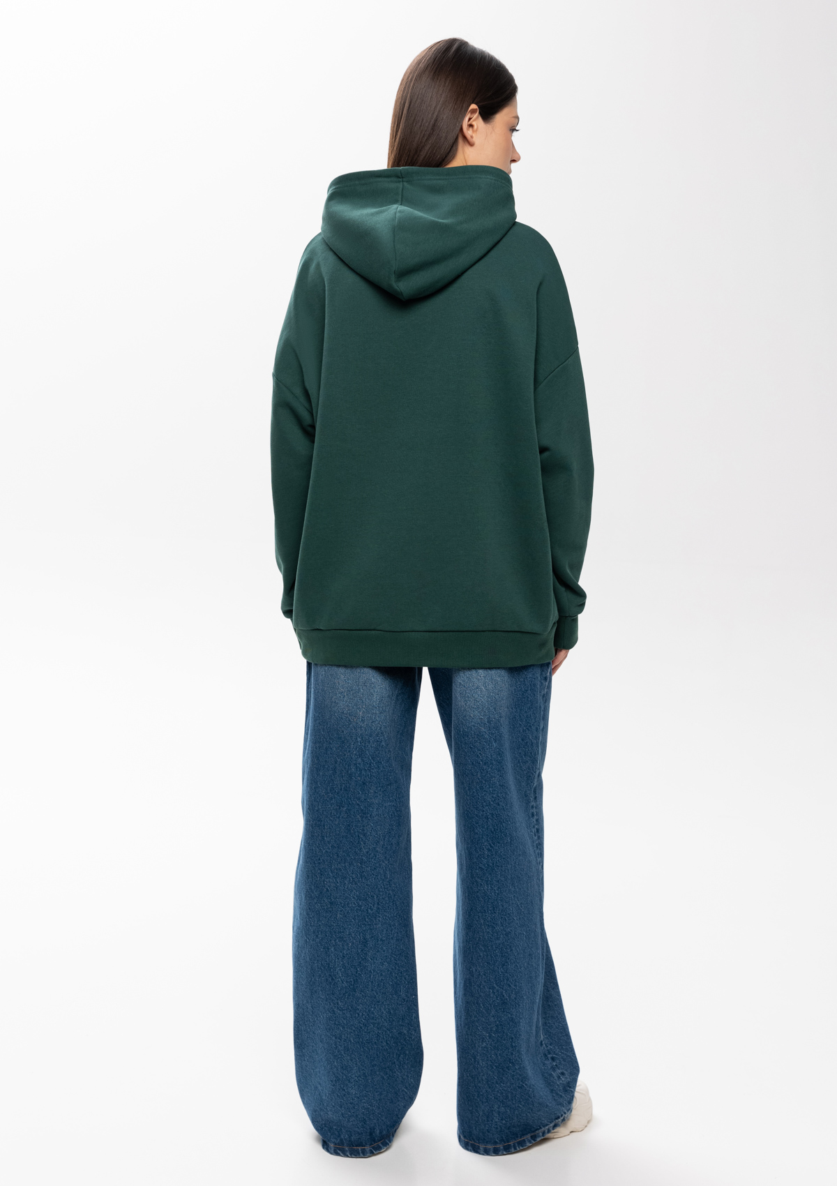 Худи унисекс STAN оверсайз футер без начёса 350, 66, Тёмно-зелёный,  (130)  (44/XS)