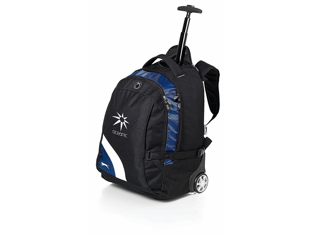 Рюкзак Wembley на колесиках с отделением для ноутбука, черный/синий/белый