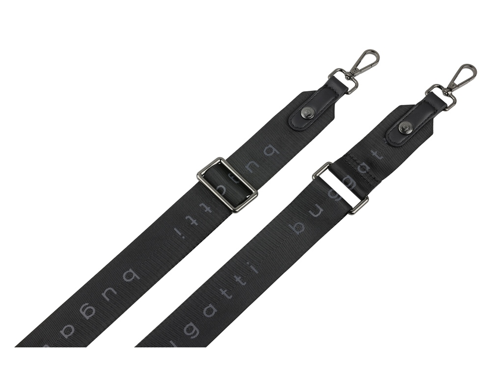 Сумка наплечная женская BUGATTI АЛМАТА | ALMATA, с кошельком, чёрная, полиуретан, 27х6х18,5 см