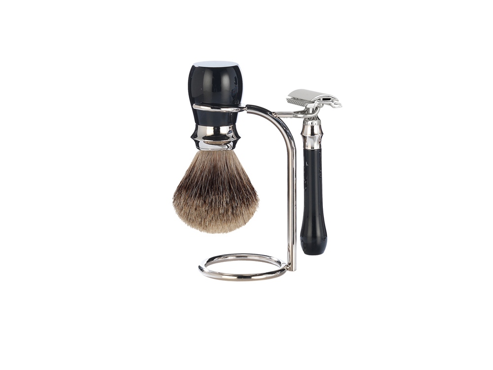 Бритвенный набор: классический станок, помазок, подставка с логотипом MONDIAL | Print Logo