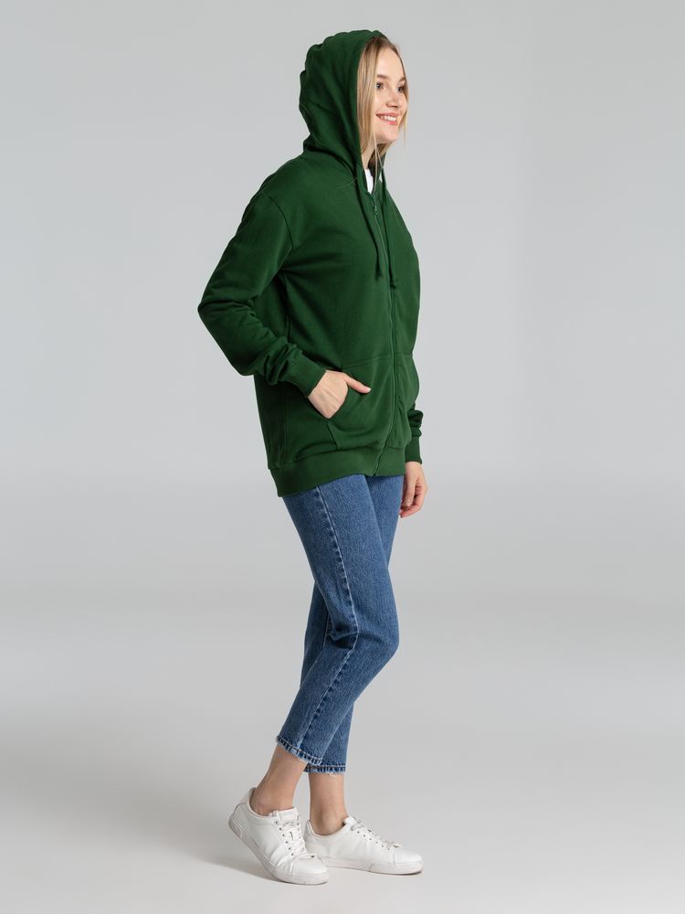 Толстовка на молнии с капюшоном Siverga Heavy 2.0, темно-зеленая, размер XXL