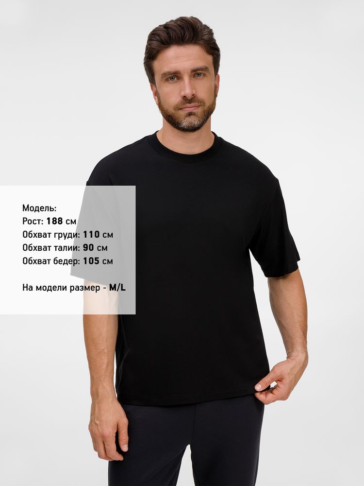 Футболка оверсайз унисекс Lavinia, черная, размер M/L