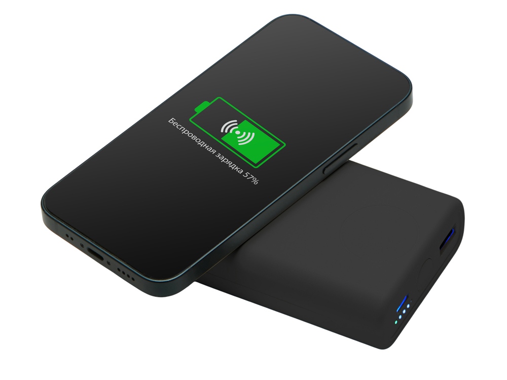 Внешний беспроводной аккумулятор 2-в-1 с функцией зарядки Apple Watch, QC/PD AtomIQ, 10000 мАч, черный