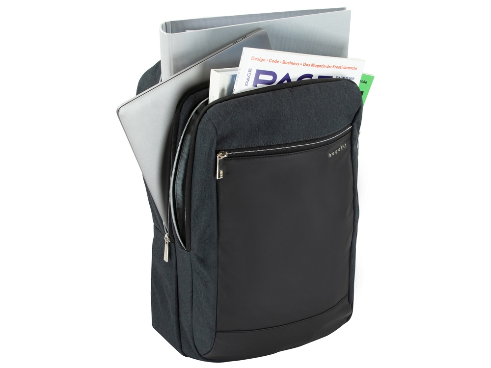 Рюкзак мужской BUGATTI СЕРА | SERA 15'', антрацитовый, полиэстер, 32х12х46 см, 16 л