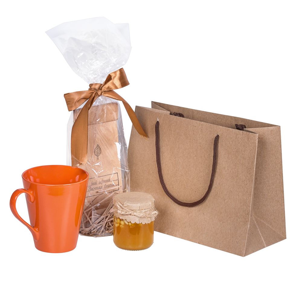 Пакет бумажный «Крафт», S — пример нанесения логотипа () | Print Logo