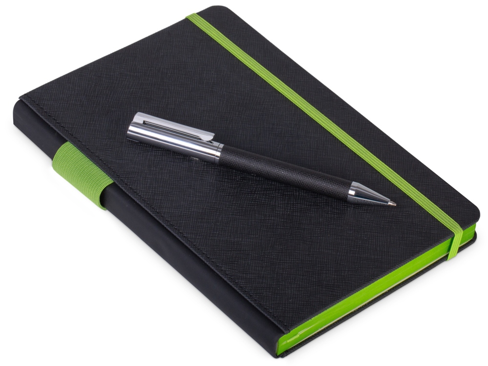 Бизнес блокнот Bossy с ручкой с логотипом Lettertone | Print Logo