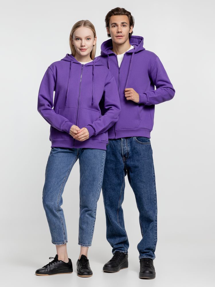 Толстовка на молнии с капюшоном Siverga Heavy 2.0, фиолетовая, размер XS