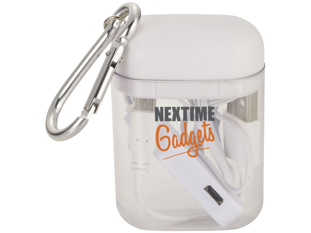 Наушники с функцией Bluetooth® с чехлом с карабином, белый