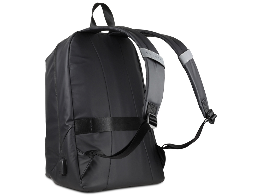 Рюкзак BUGATTI БЛАНК | BLANC 15'', чёрный, тарпаулин/полиэстер, 32х15,5х45 см