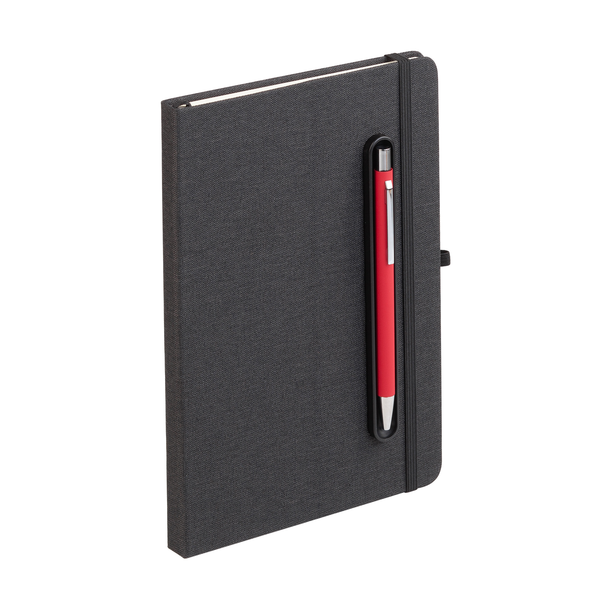 Блокнот "Magnet" с ручкой Trade на магните, с подставкой под смартфон, черный с синим