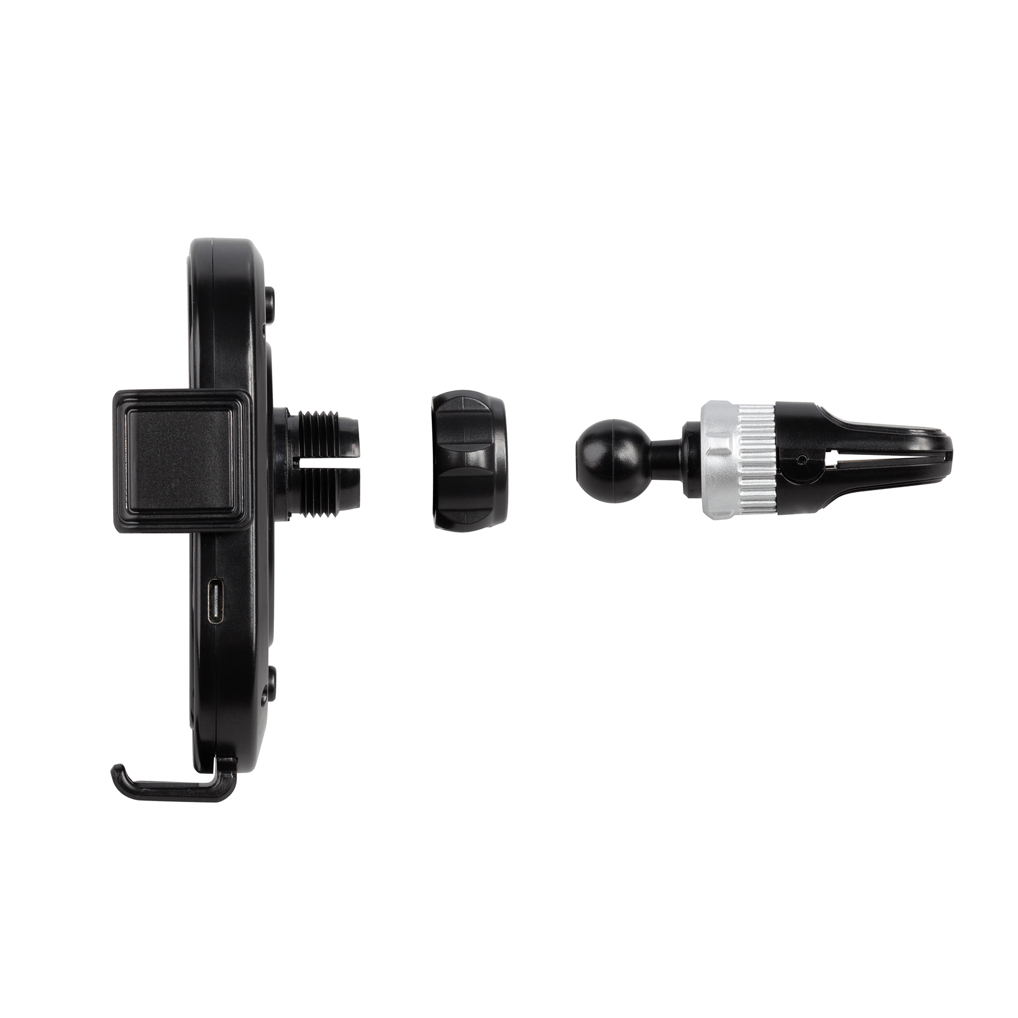 Автомобильное беспроводное (15W) зарядное устройство "Guide" с прозрачным корпусом фото на сайте Print Logo.