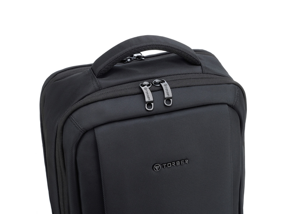 Рюкзак TORBER VOYAGE c отделением для ноутбука 17'', черный, полиэстер 900D, 31х17х44 см, 18 л