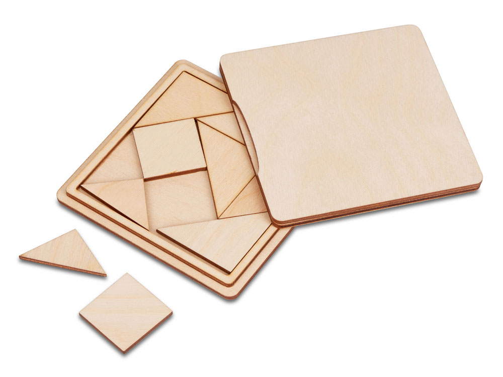 Деревянная головоломка Танграм с логотипом  | Print Logo
