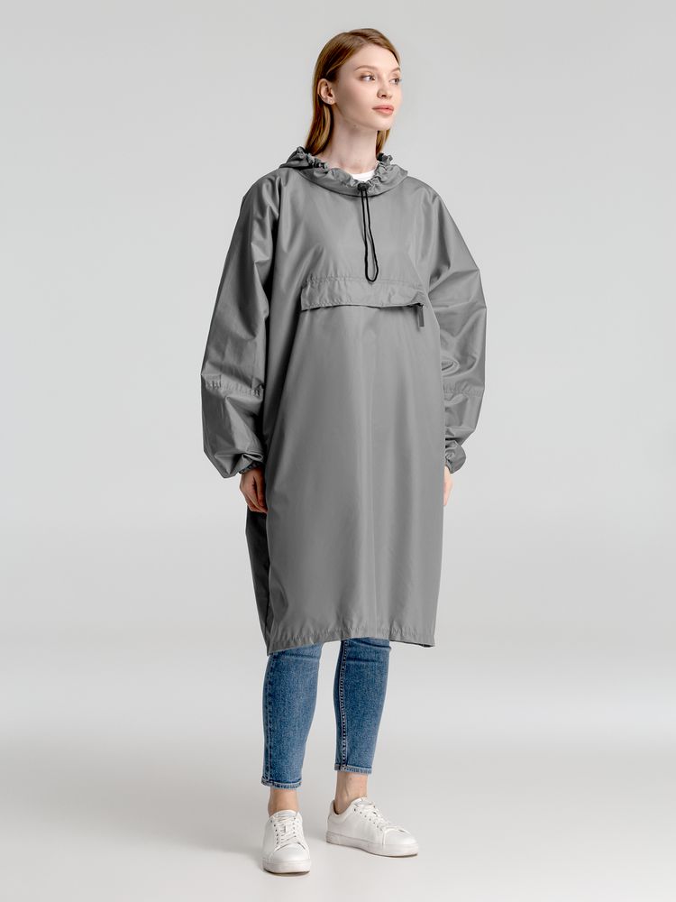 Дождевик-анорак Hard Work, серый фото на сайте Print Logо.