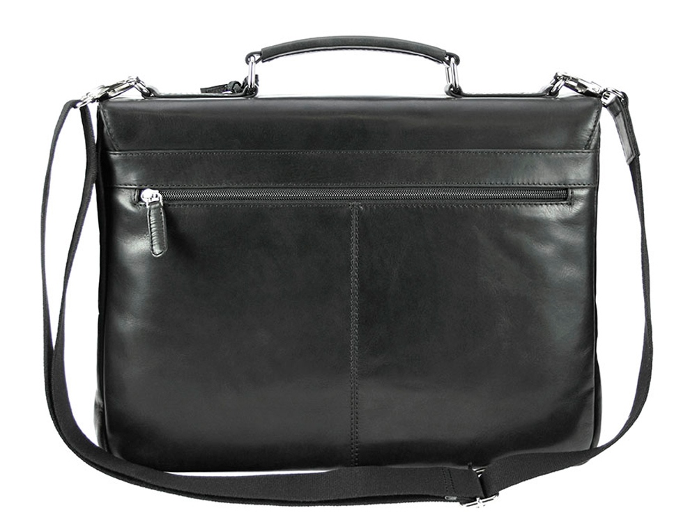 Портфель BUGATTI РОМАНО | ROMANO 15'', чёрный, натуральная воловья кожа, 40х12х30 см