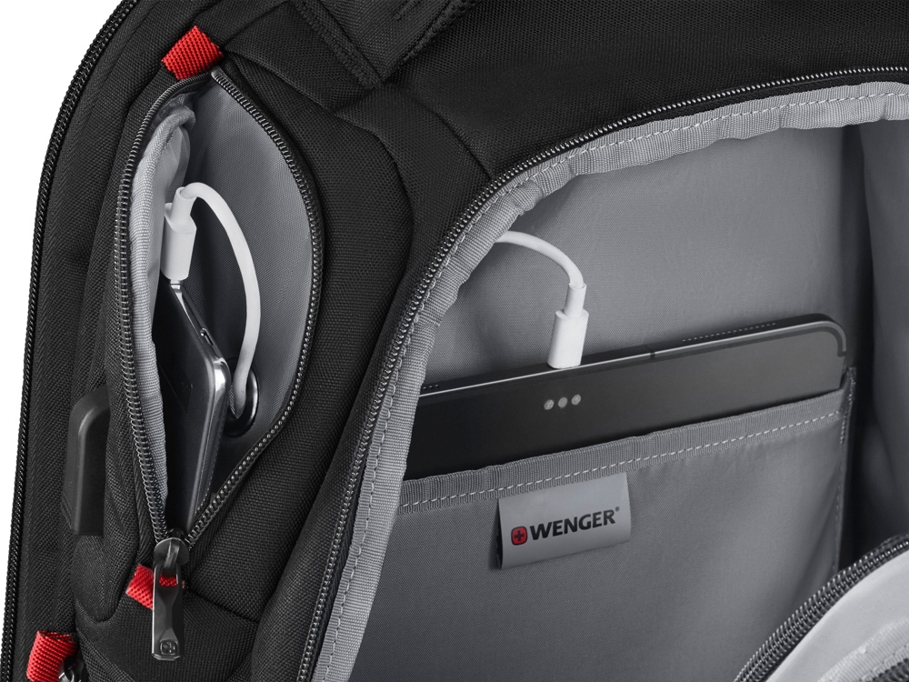 Рюкзак WENGER PlayerOne 17.3, чёрный, 100% полиэстер, 38х26х49 см, 29 л