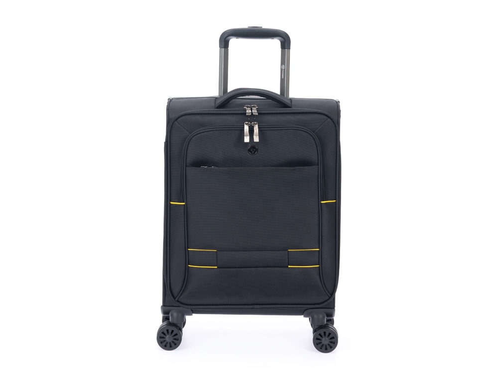 Чемодан TORBER БРОСНО, чёрный, нейлон 600D, 36,5 х 20 х 54 см, 32 л