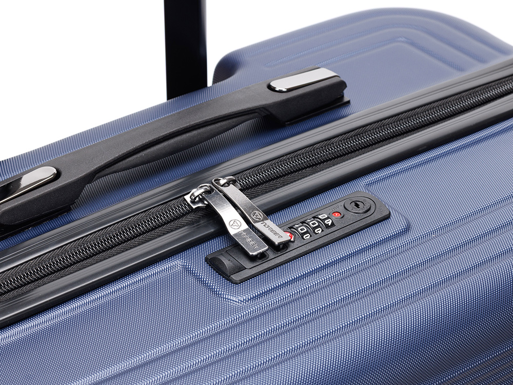 Чемодан TORBER ОНЕГА, синий, ABS-пластик, 79,5 х 51 х 29 см, 103 л