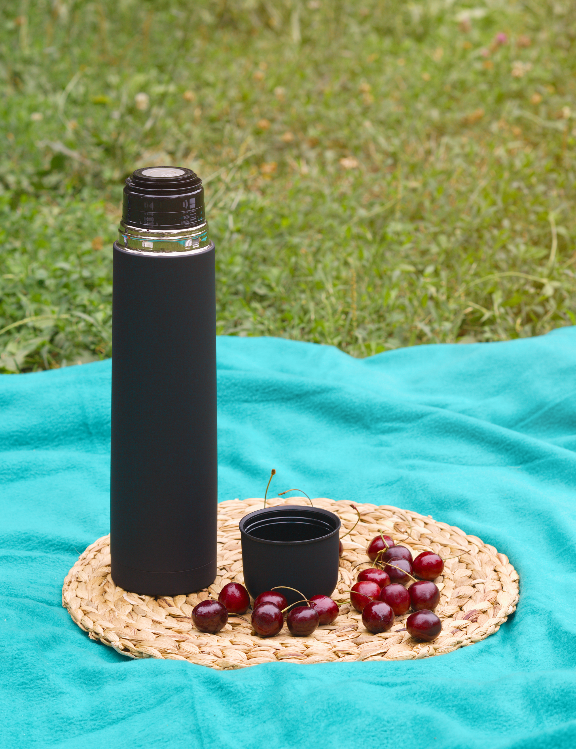 Термос "Родос", покрытие soft touch, 1 л., серый