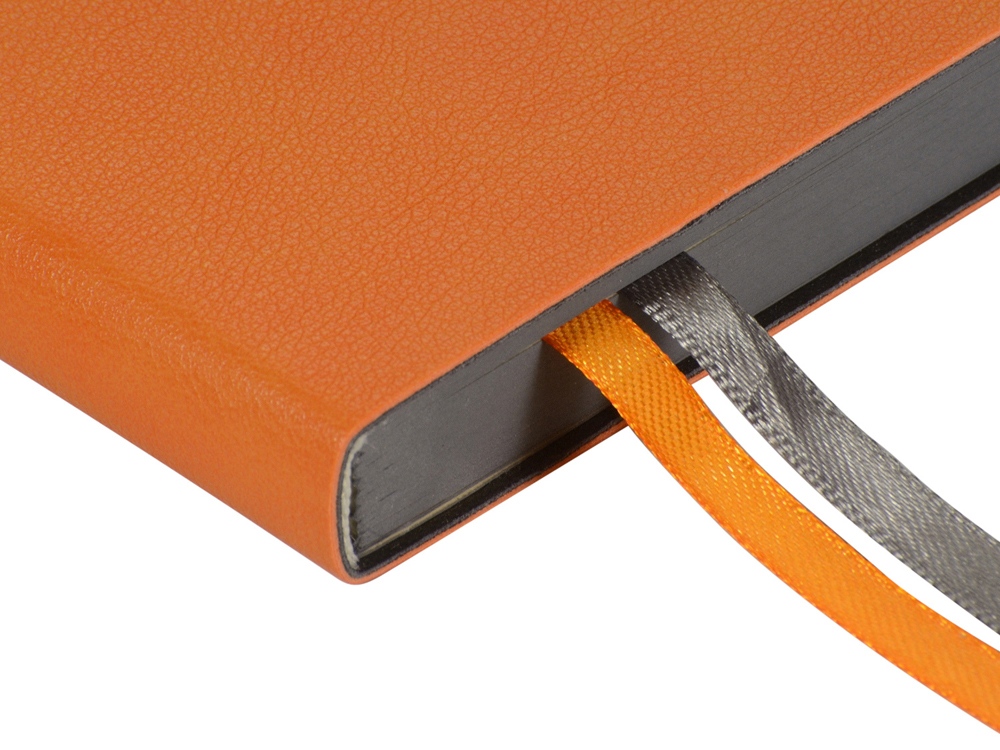 Ежедневник А5 датированный Boston 2026, оранжевый с серым обрезом