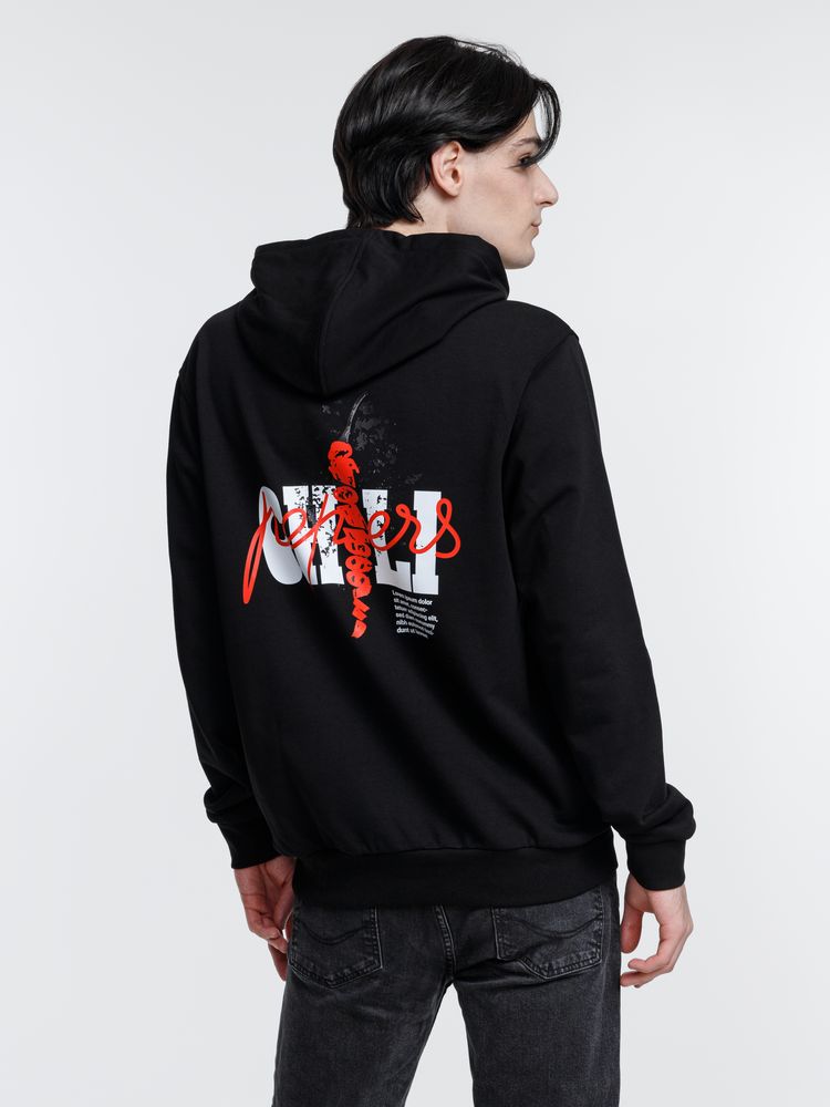 Худи унисекс с карманом на груди Chest Pocket, черное, размер XL/2XL