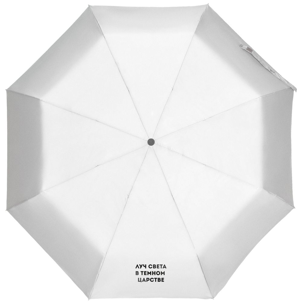 Зонт складной «Луч света» со светоотражающим куполом — пример нанесения логотипа (Соль) | Print Logo