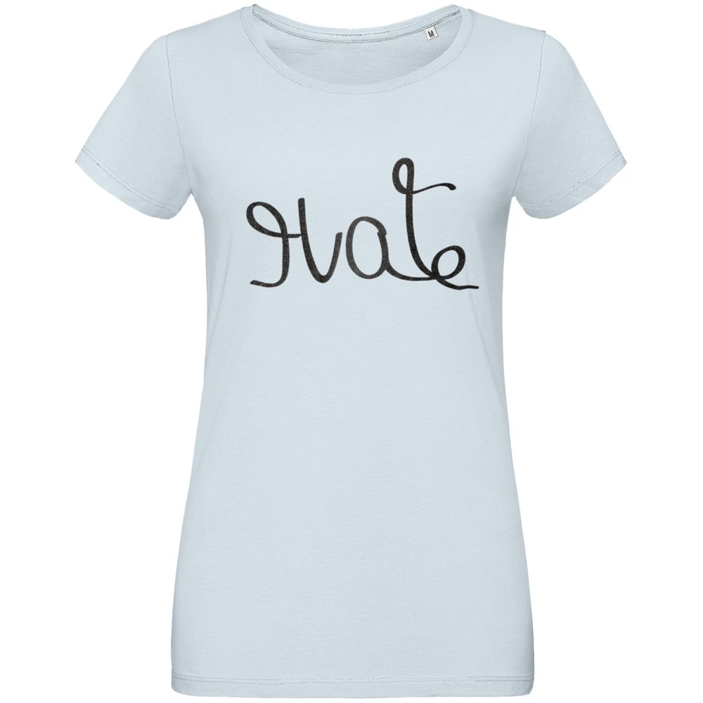 Футболка женская Hate-Love с логотипом Ловец слов | Print Logo