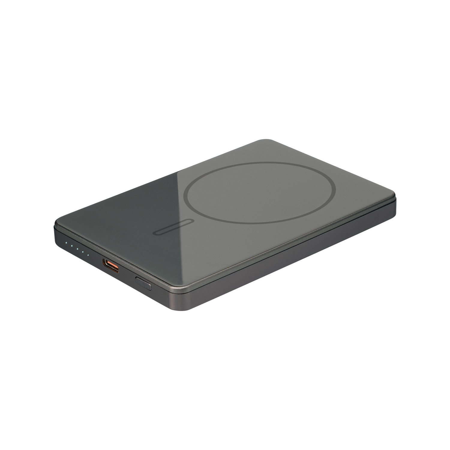 Внешний аккумулятор Оникс PD (Onyx PD) 5000mAh с функцией беспроводной зарядки 15W, серый с логотипом Portobello Внешние Аккумуляторы | Print Logo