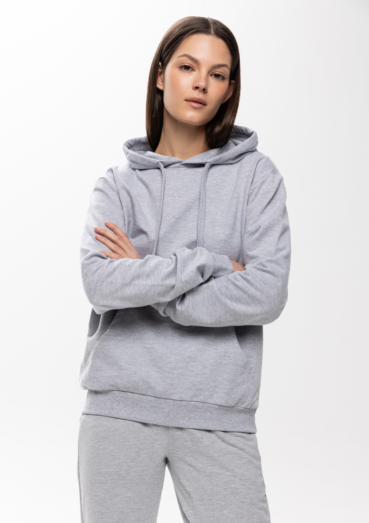 Худи унисекс STAN футер без начёса 260, 23, Серый меланж,  (50/60)  (40/3XS)