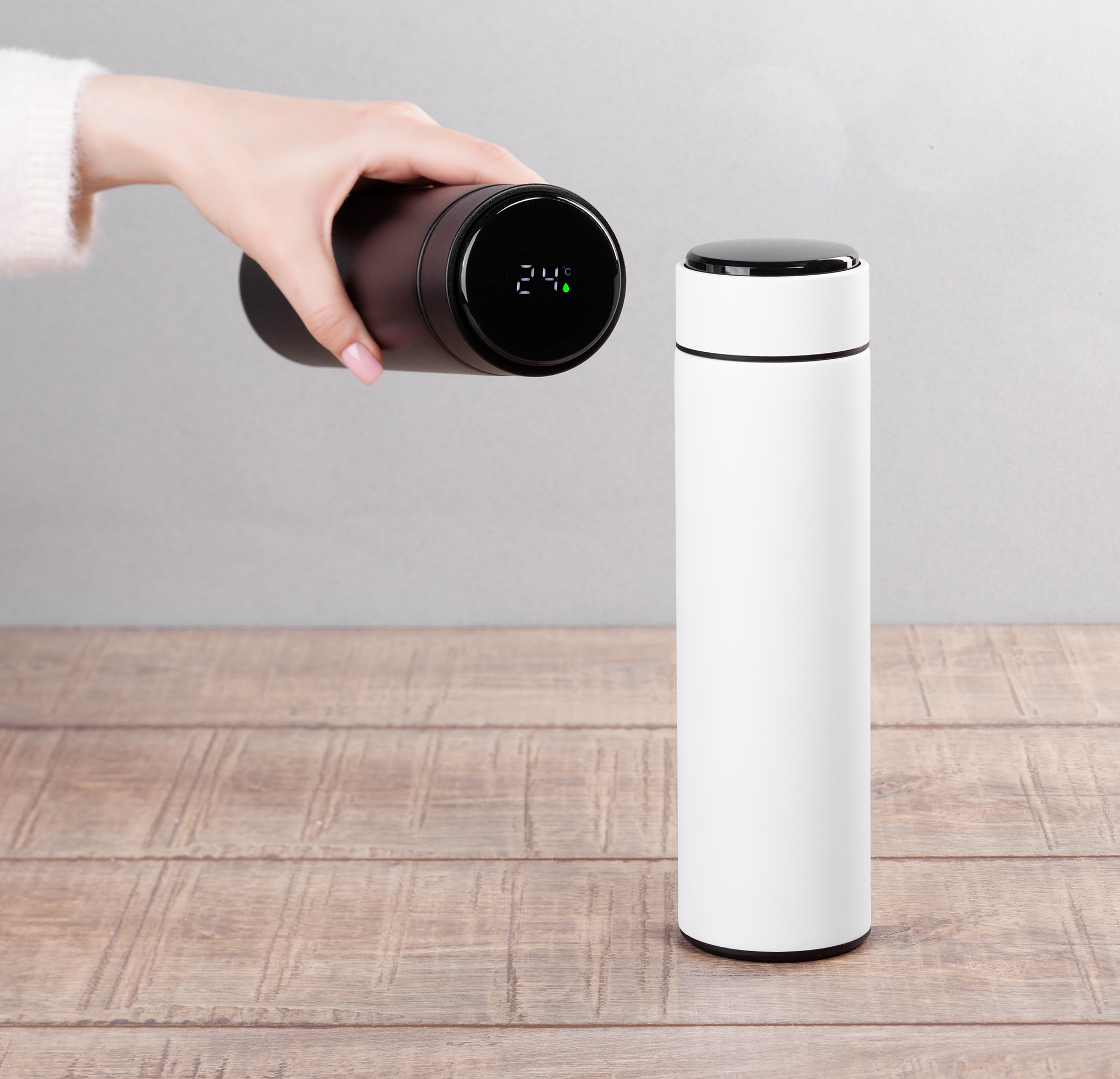 Заварочный термос "Финикс" 500 мл с индикацией температуры, синий