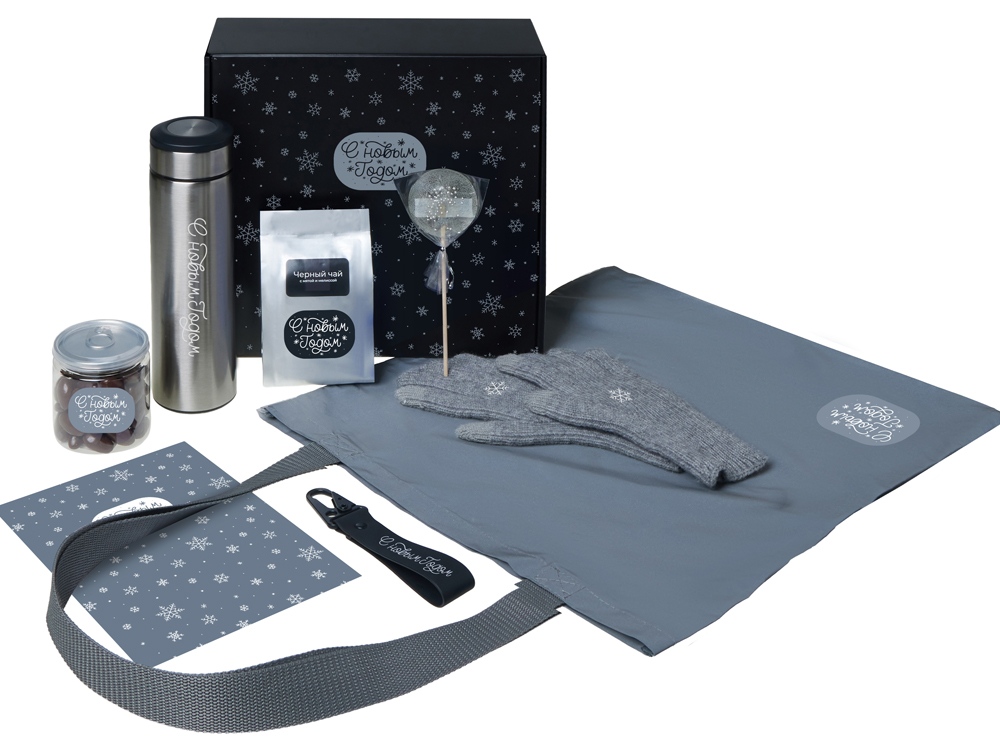 Подарочный набор Re:Breathe с перчатками, термосом и чаем с логотипом  | Print Logo