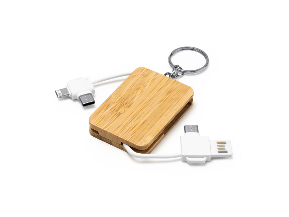 Брелок с зарядным кабелем 3 в 1 GASLY с логотипом  | Print Logo