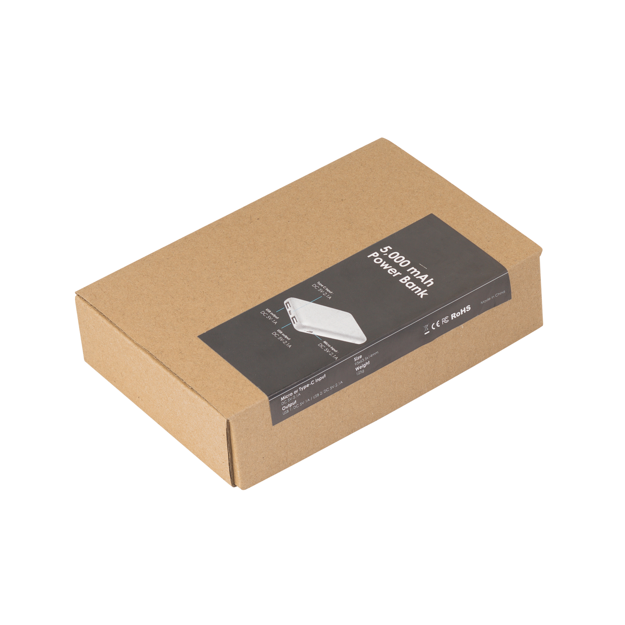 Зарядное устройство "Compact", 5000 mAh, белый фото на сайте Print Logo.