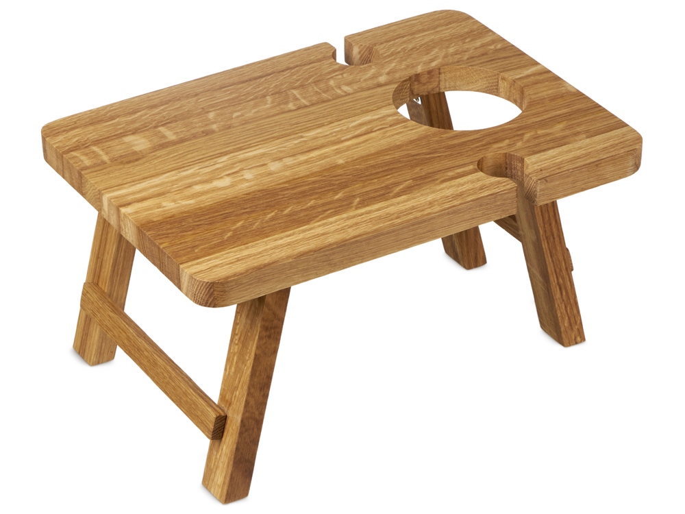 Складной столик из дуба Snack&Wine с логотипом Eat&Bite | Print Logo