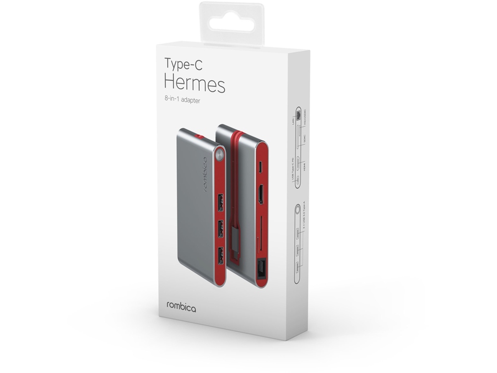 Хаб USB Rombica Type-C Hermes Red (Р)
