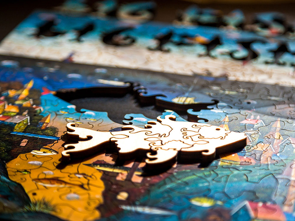 Деревянный пазл На суше и на море, 175 деталей