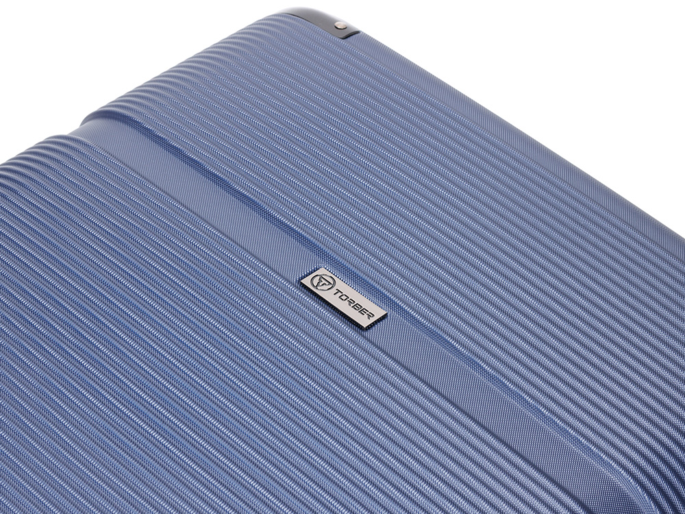 Чемодан TORBER ОНЕГА, синий, ABS-пластик, 79,5 х 51 х 29 см, 103 л