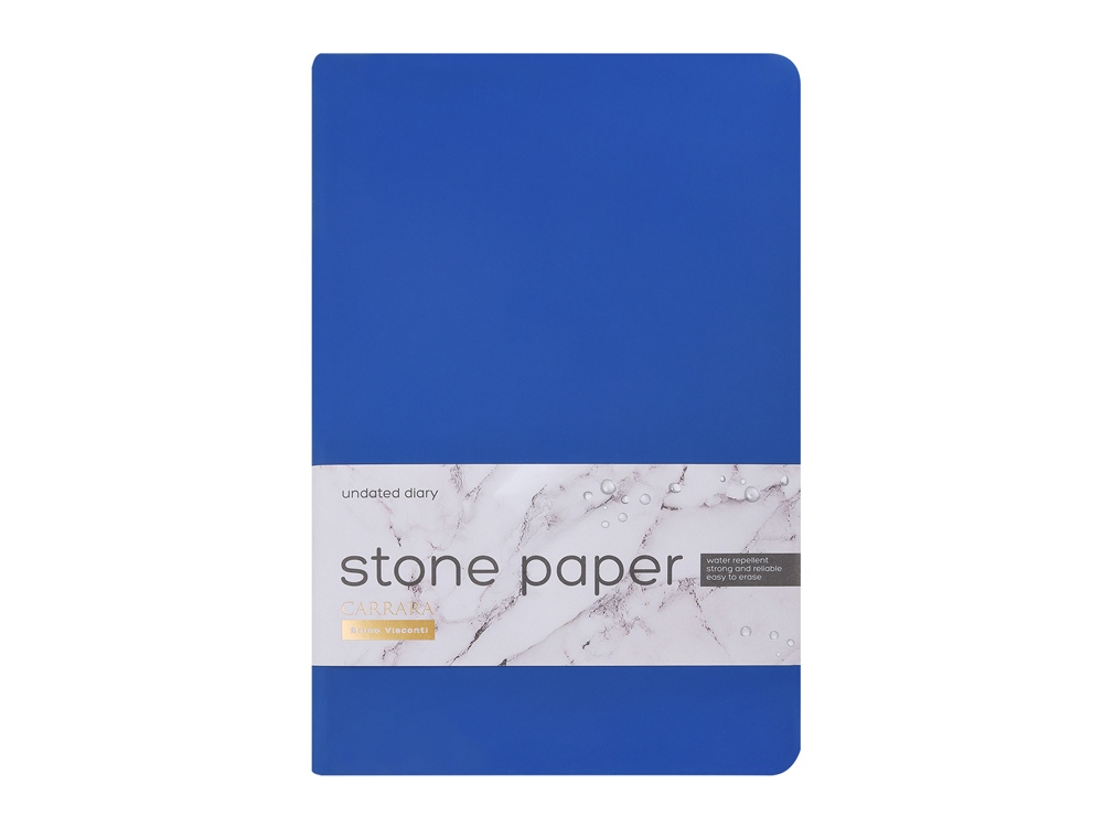 Ежедневник с каменной бумагой недатированный А5 Carrara, синий