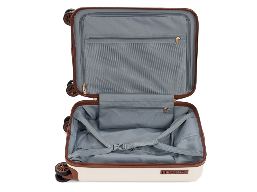 Чемодан для ручной клади BUGATTI АМЕЛИЯ | AMELIA, бежевый, поликарбонат / АБС-пластик, 32х22х53 см, 30 л