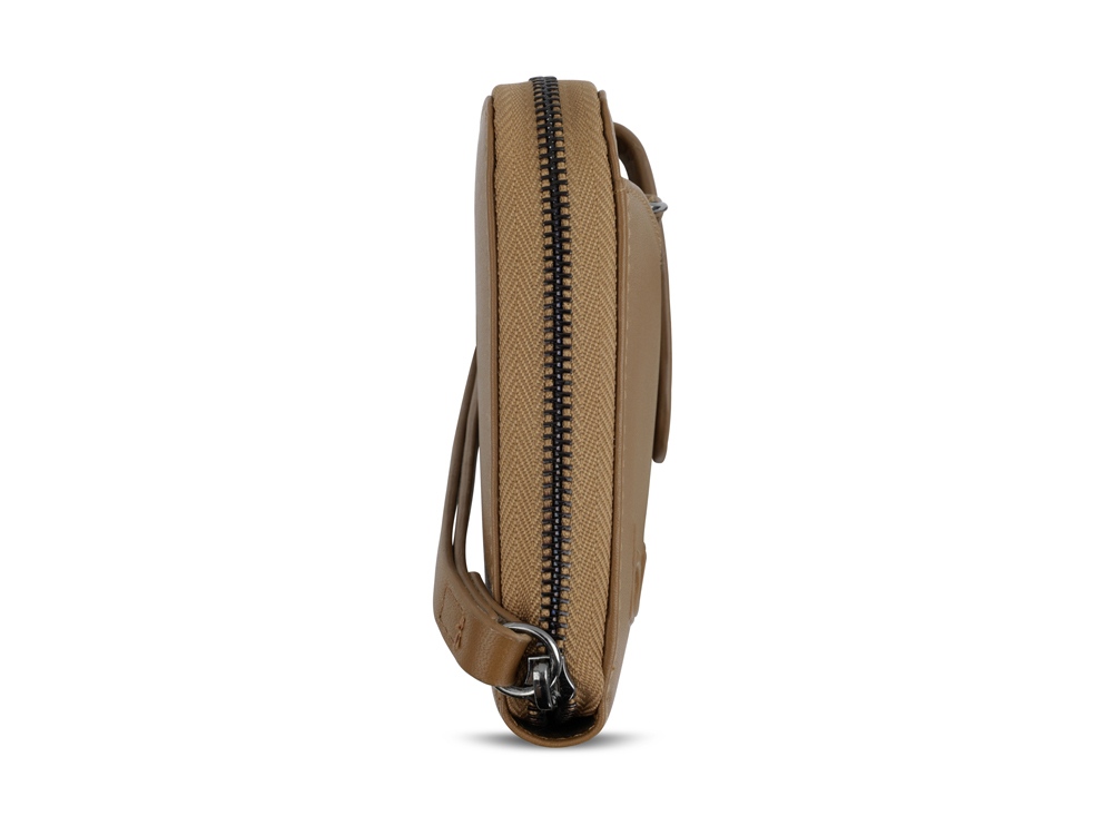 Кошелёк женский BUGATTI ДАФНА | DAPHNE с ключницей, коньячный цвет, воловья кожа/полиэстер, 19х3х11 см