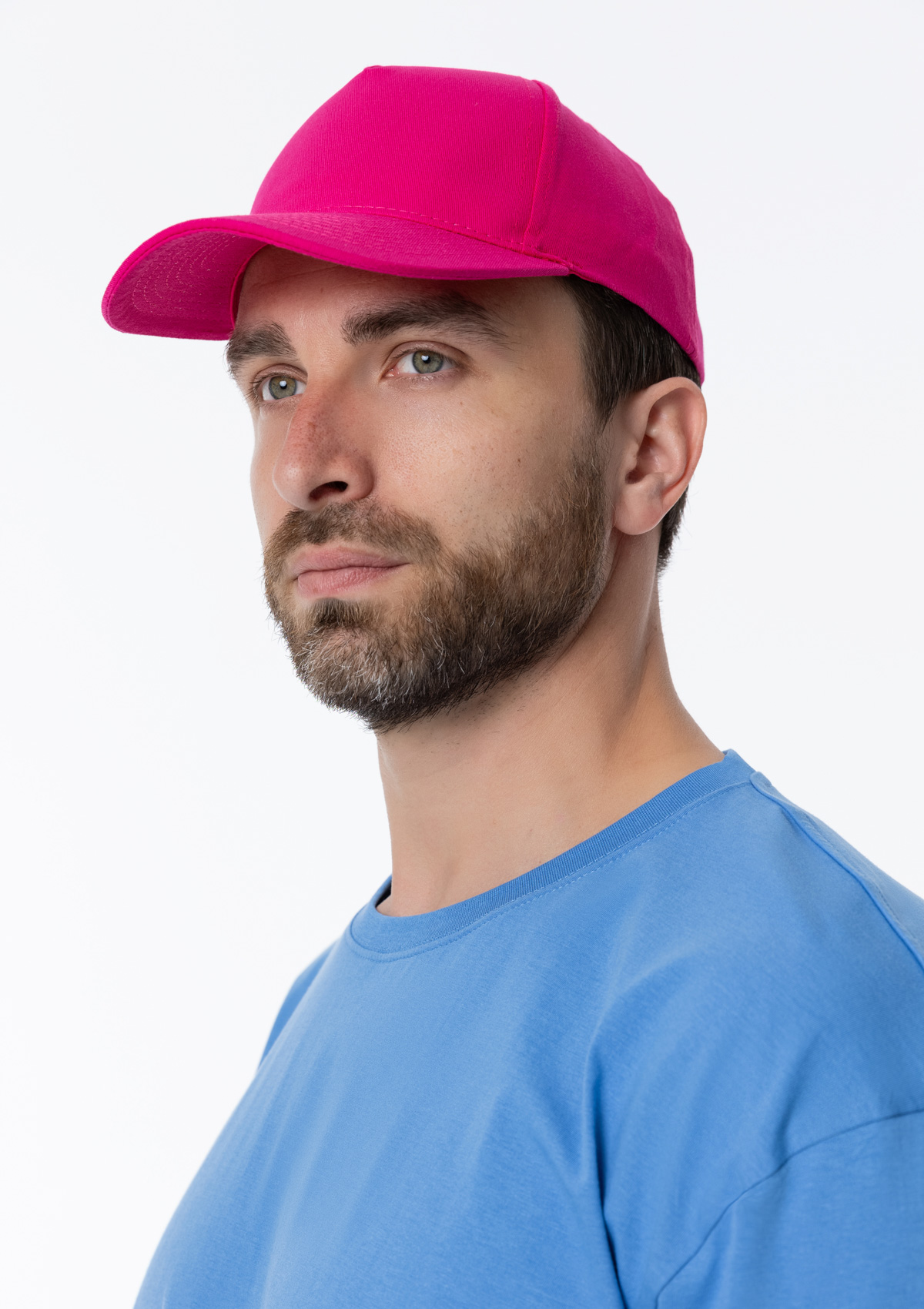 Бейсболка STAN 5 клиньев хлопок 150, 10L, Ярко-розовый,  (92)  (56-58)