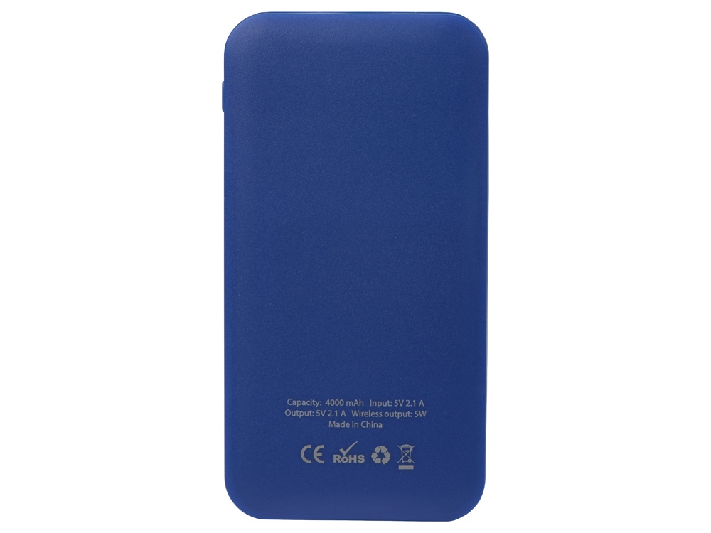 Портативное беспроводное зарядное устройство Impulse, 4000 mAh, синий
