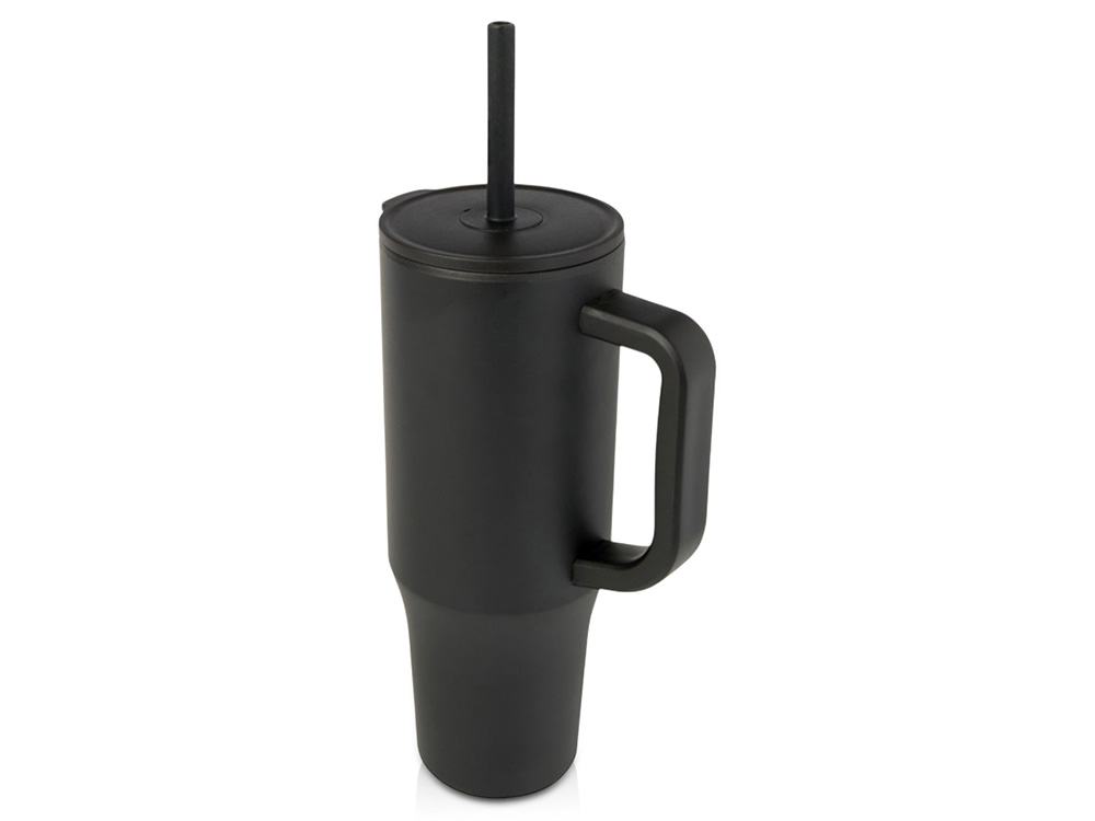 Герметичная термокружка Brady с силиконовой трубочкой, переработанная сталь, 900 мл с логотипом  | Print Logo