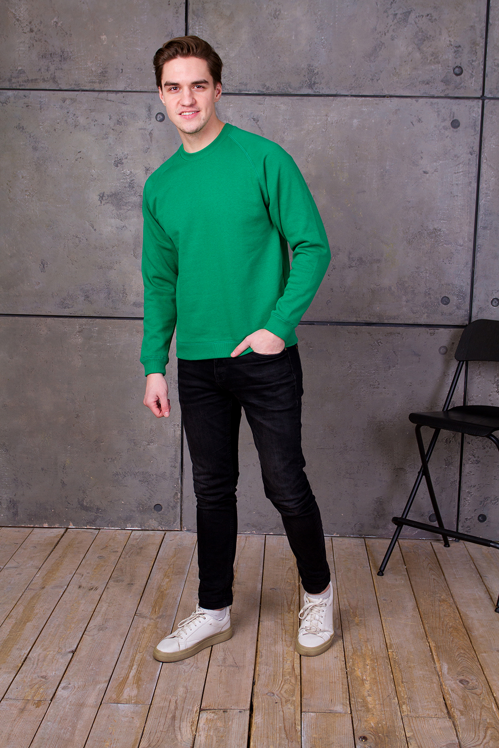 Свитшот унисекс STAN футер с начёсом 260, 53, Зелёный,  (30/1)  (56/XXXL)
