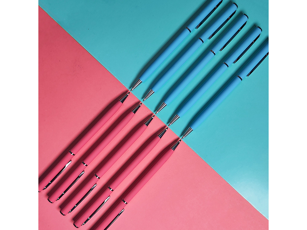 Ручка шариковая автоматическая BrunoVisconti® PALERMO цвет корпуса бирюзовый, soft-touch, 0.7 мм